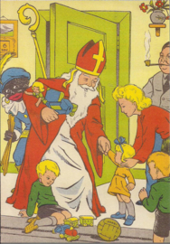 Een handje voor Sinterklaas prentbriefkaart [A106927]