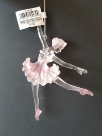 Transparant roze ballerina 1 kerstornament Kurt S. Adler