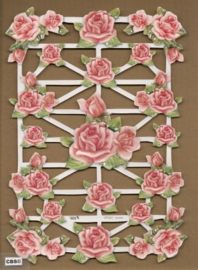 Roze roosjes met goud poezieplaatjes 571011