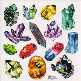 Mineralen poezieplaatjes Stickers K57