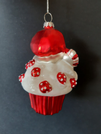 Candy cane kerstman cupcake rood Kurt S. Adler