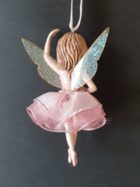 Donkerblonde elf ballerina kerstornament Kurt S. Adler