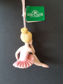 Kleine roze ballerina kerstornament Kurt S. Adler