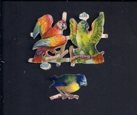 Vogels (3) antieke poezieplaatjes L&B 32507 (195)