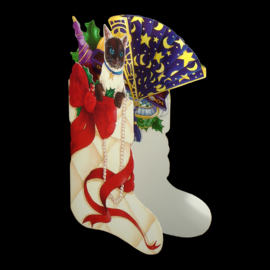 Katten Kerstsok kaart: Dames Cadeau's [XC-3194]