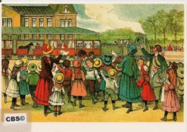 Sinterklaas komt met de stoomtrein - prentbriefkaart [C9614]