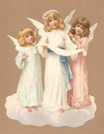Drie engeltjes op wolk poezieplaatjes 5132