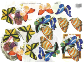 Knipvel: Diverse vlinder met goud opdruk (3) - 572776