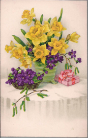 EAS 1425 - Narcis Viooltjes boeket - oude kaart [14859]