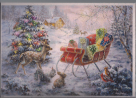10389  Adventskalender Hertje kijkt bij arreslee