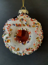 Donut brons Kerstornament Glas