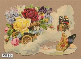 Vlinders trekken bloemen wolkenwagen poezieplaatjes 5127
