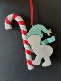 Candy cane sneeuwbeertjes 3 kerstornament Kurt S. Adler