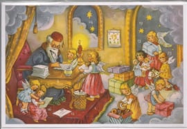 Adventskalender Kaart: Engelen lezen verlanglijstjes - 12490