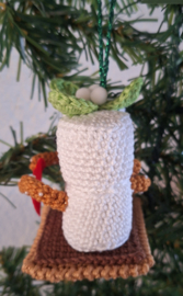Haakpatroon PDF Kersthanger Verliefde Marshmallows onder de Mistletoe