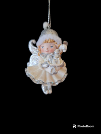 Engeltje wit zilver met cadeautjes kerstornament Kurt S. Adler