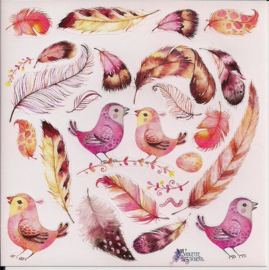 Vogels en veren poezieplaatjes Stickers K24