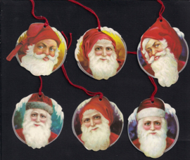 Cadeaulabels Kerstmankopjes 6 stuks