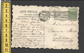 Bloementakje - Frans - poezieplaatjes antieke kaart (311)