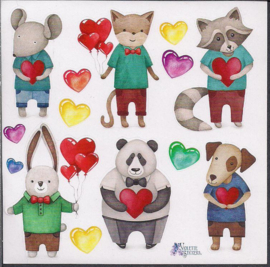 Liefdes dieren poezieplaatjes Stickers K104