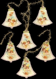 Kerstboom hangers Klokjesengelen poezieplaatjes 6-303