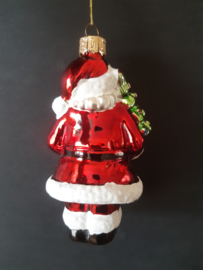 Kerstman met kerstboom kerstornament glas