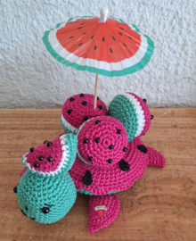 Crochet Pattern PDF Turtle with Watermelon Macaroons