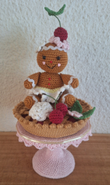 Crochet pattern PDF Gingerbread Cherry Pie