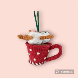 Crochet Pattern PDF Christmas ornament Hot Chocolate with Marshmallow