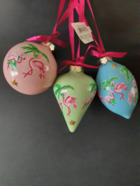 Flamingo kerstballen 3 stuks Kurt S. Adler