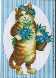 Poes met bloemen poezieplaatjes Stickers Series 8 | card 12