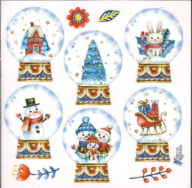 Kerst Schudbollen poezieplaatjes Stickers K131