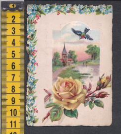 Boek- en Steendrukkerij  - Vogel en kerk reclame Litho (485)