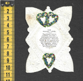 Valentijn met relief en poezieplaatjes antieke kaart (306)