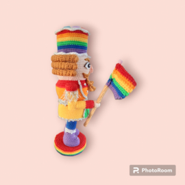 Crocheted Rainbow Nutcracker