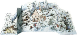 11584 3D Adventskalender: Kerstkerkje in het winterbos