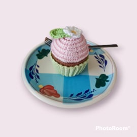 Chocolade Cupcake met pastel groen hoesje