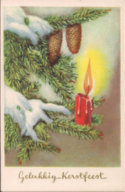 Gelukkig Kerstfeest - Kaarsje in de kerstboom [14257]