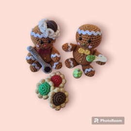 Crochet pattern PDF Gingerbread Bakery: 4 in 1! Bowl, bakers and book