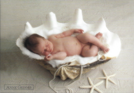 Anne Geddes kaart nr. A207: Oester schelp baby #2