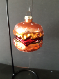 Broodje hamburger met bacon Kerstornament Glas