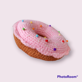 Donut kussen roze met sprinkels