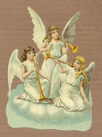 Engelen met trompetten poezieplaatjes 5175