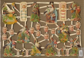 Nostalgische baby geboorte poezieplaatjes GL7230