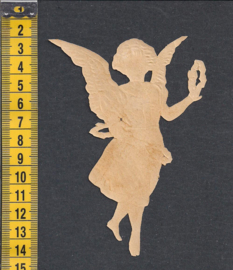 Engel met Bloemenkrans antiek poezieplaatje (388)