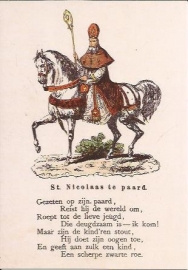 St. Nicolaas te paard prentbriefkaart [D1122]