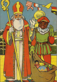 Sinterklaas en Zwarte Piet prentbriefkaart [C11136]