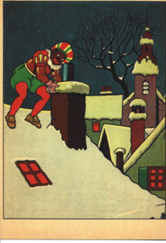 Piet op het dak bij de schoorsteen prentbriefkaart [C10267]