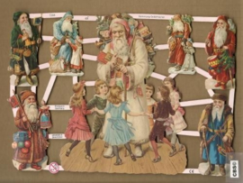 Kerstman met dansende kinderen poezieplaatjes 7255