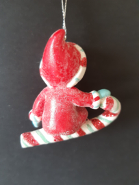 Rode Candy cane baby kerstornament Kurt S. Adler